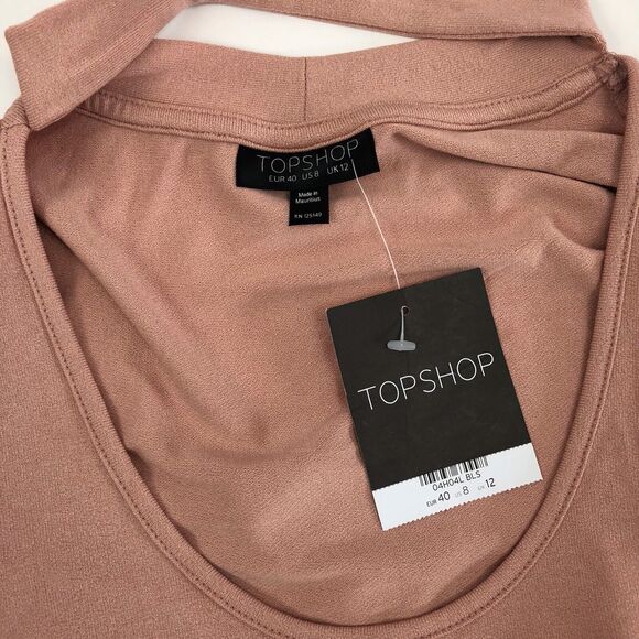 Topshop Size 8 Blush Pink "Flippy Choker Tunic" Mini Sleeveless Dress NWT - Picture 6 of 6